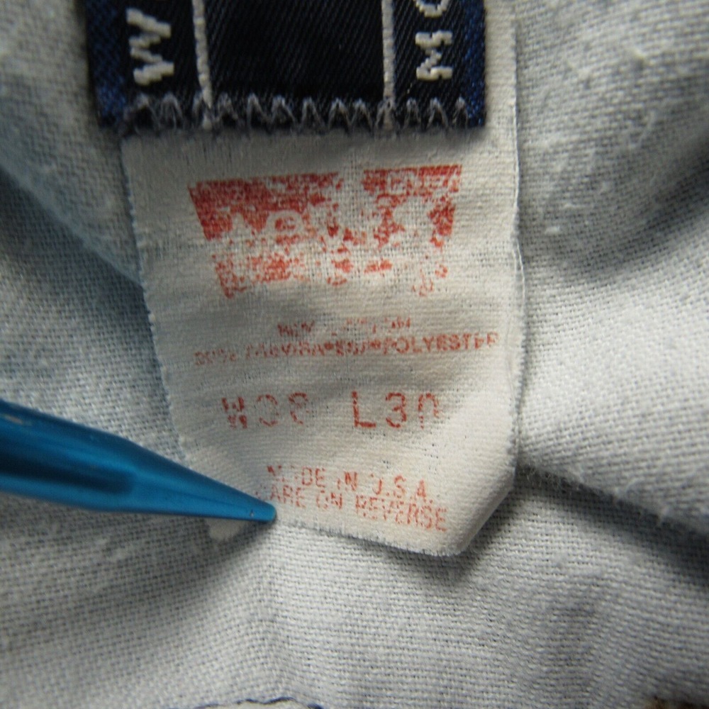 Vintage Levis 541 Jeans Men 36x29 Black Tab With Skosh Blue Denim Tag 38x30 USA - Picture 3 of 13